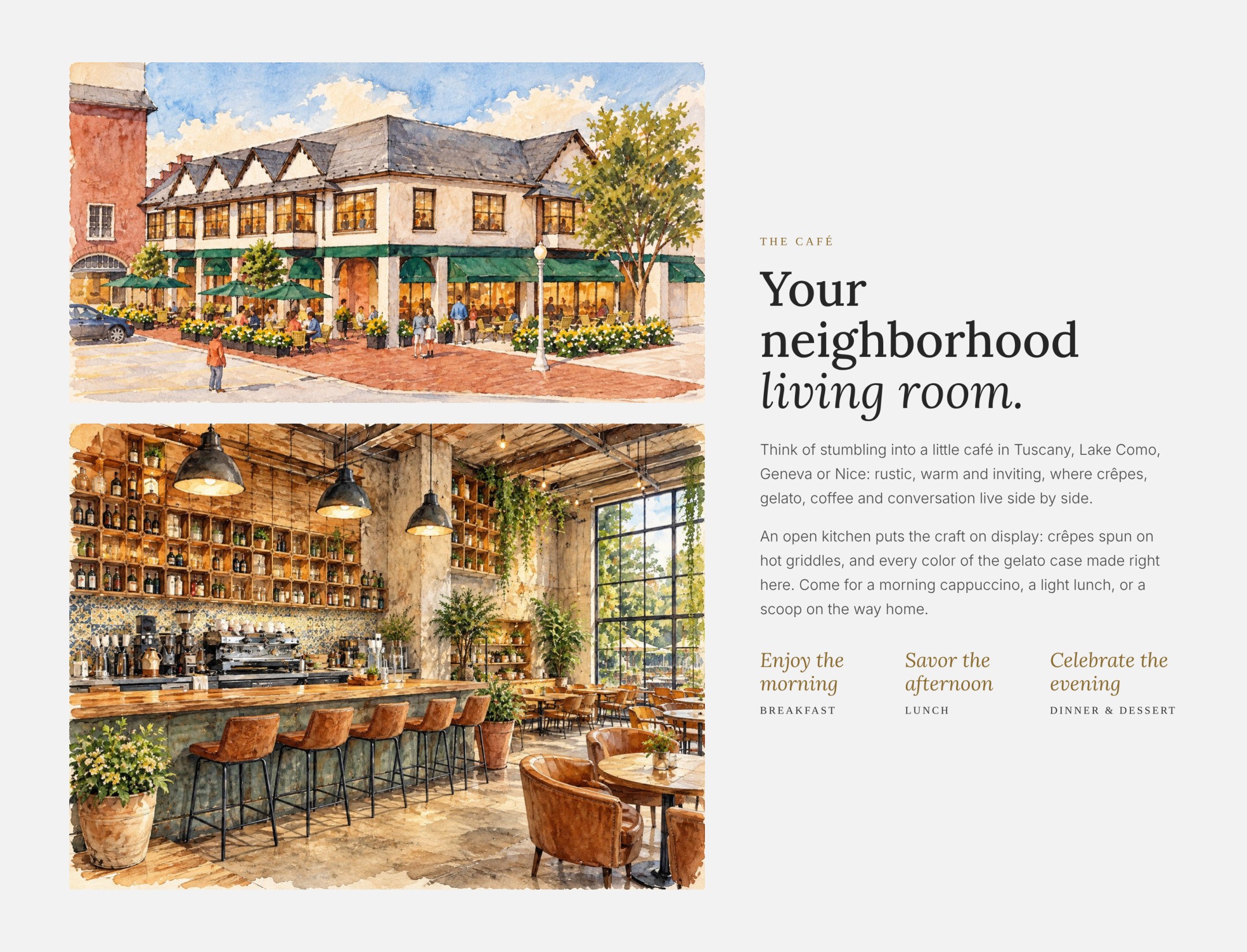 The Mia's neighborhood cafe experience