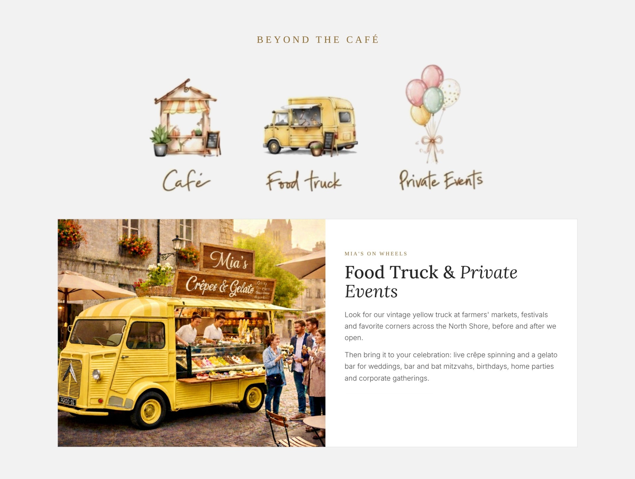 Mia's food truck and private events