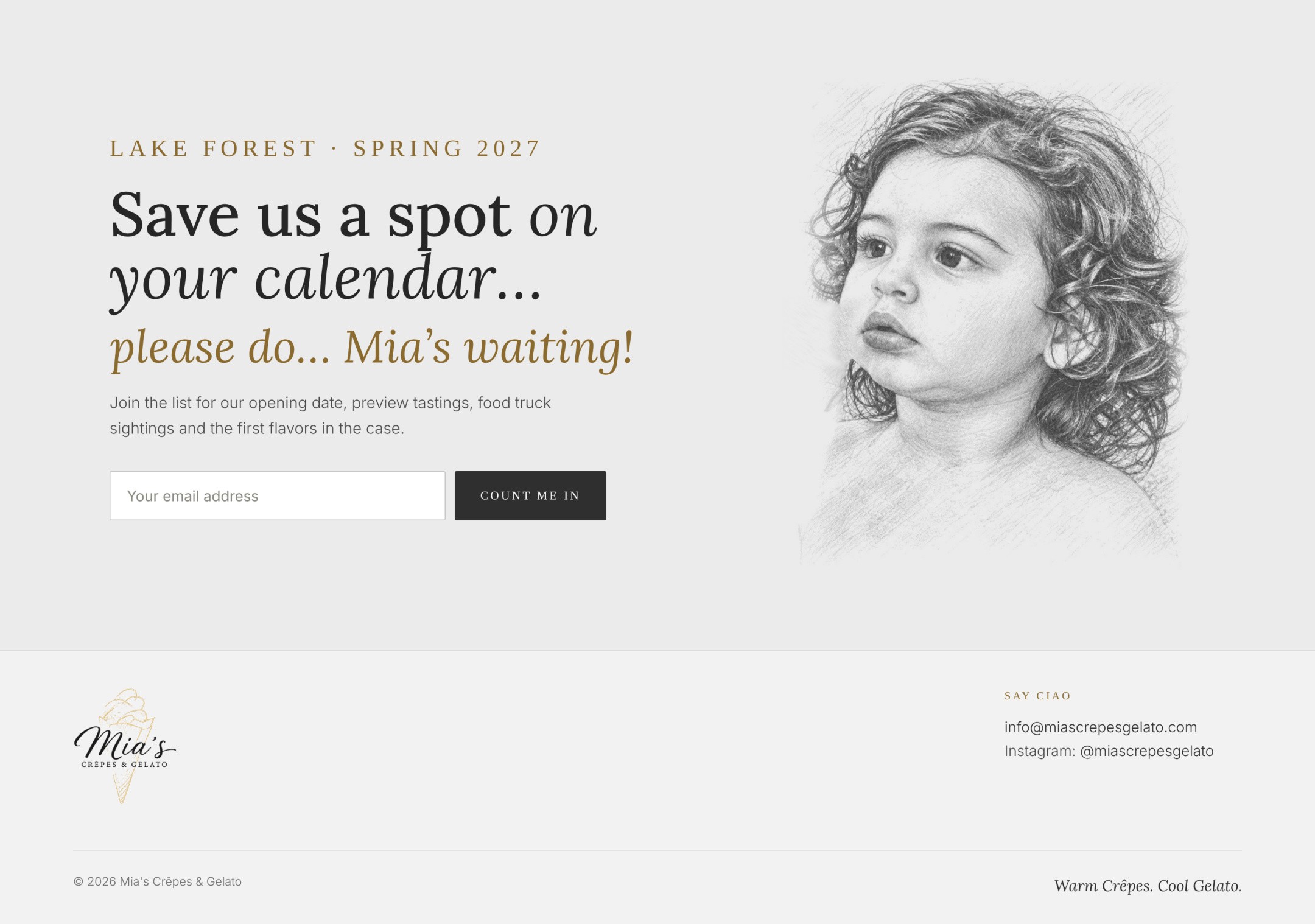 Save us a spot on your calendar — Mia's waiting
